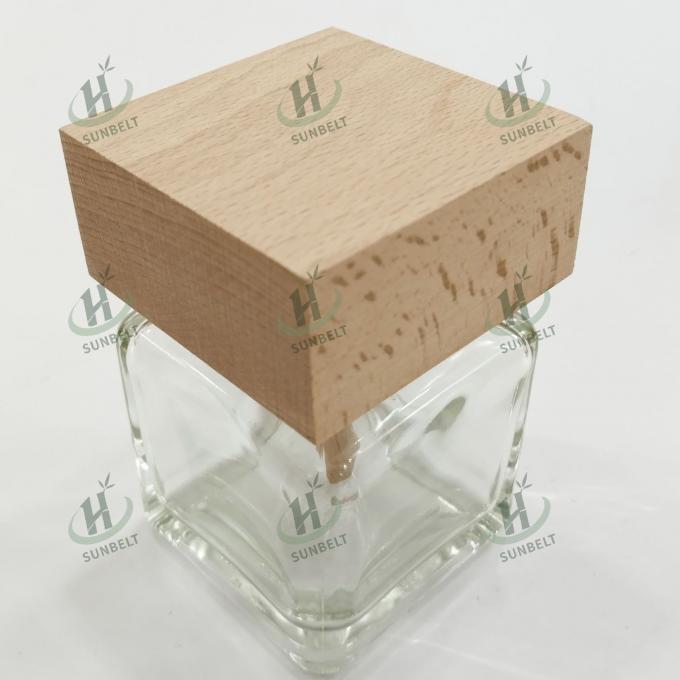 Professional Square Aromatherapy Bamboo Jar Lid with Wooden Stick for Scent Diffusion 1