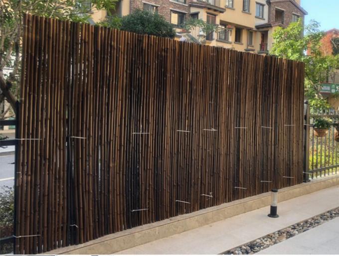 Natural Bamboo Fencing Garden Screen Rolled Fence Panel Carbonized For Garden 0