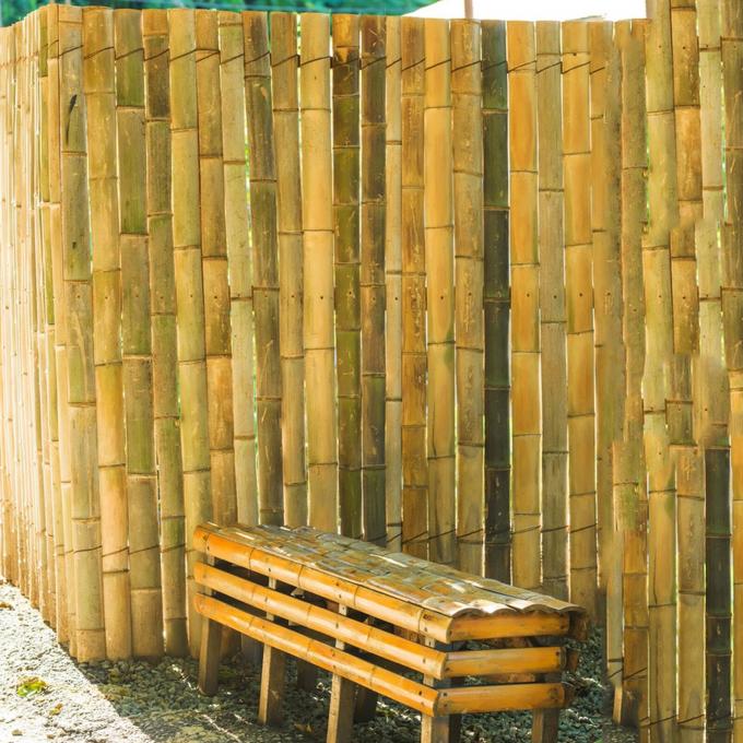 Natural Bamboo Slat Screening Eco-Friendly Privacy Slat Fence Bamboo Screen Panel Roll For Balcony Wind Protection 0