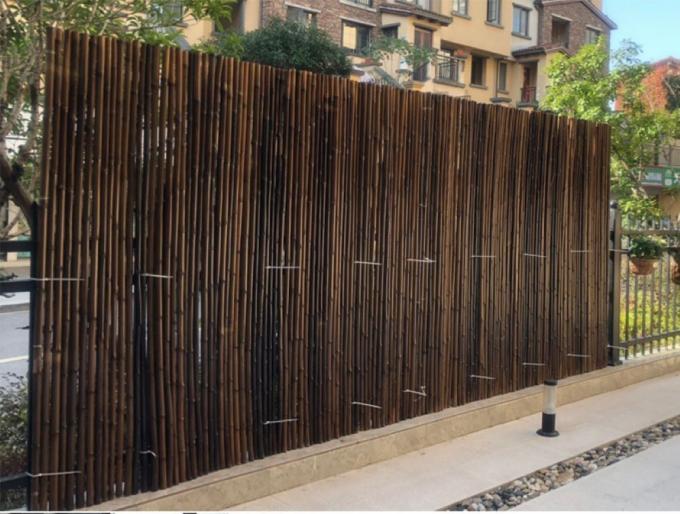 Karbonize Siyah Doğal Bambu Çit Panelleri Dış Dekorasyon Bahçe Tarım 0