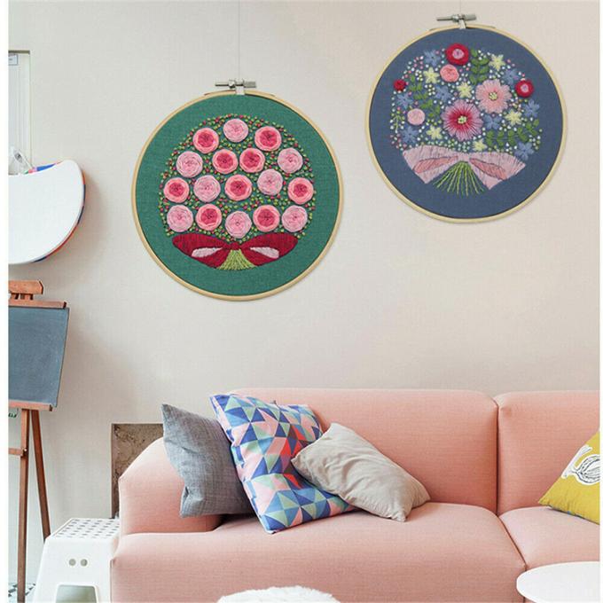 Toptan Bambu &Ccedil;ember &Ccedil;apraz Dikiş &Ccedil;er&ccedil;eve nakış K&uuml;p Set 6