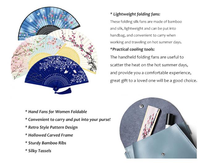 Traditional Chinese Bamboo Folding Fan Hand-Painted Design 2