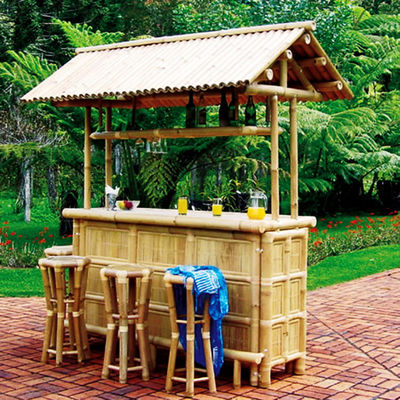 220x100*50 cm El Işi Doğal Bambu Tiki Bar Ticari Kullanım veya Ev Eğlencesi için Geleneksel Polinezya Tarzı Açık Hava Servis İstasyonu