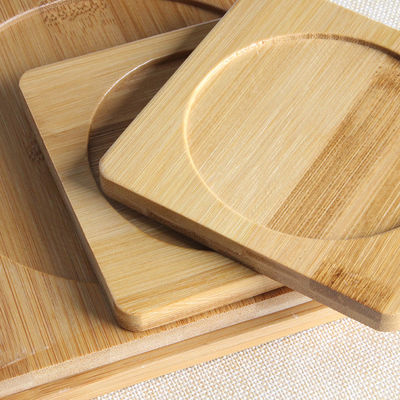 Ev Cafe İçme Mat için Yuvarlak Boş Bambu Bardak Su Geçirmez Coaster Mat