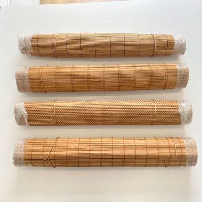 Özelleştirilmiş Ahşap Tonları Bambu Stor Perde Güneş Kremi 180*180cm Ev İçin