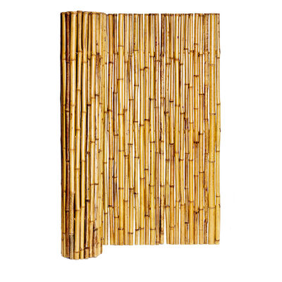 Bahçe Arka Bahçe Sınırı İçin 150cm Doğa Renkli Dekoratif Bambu Çit