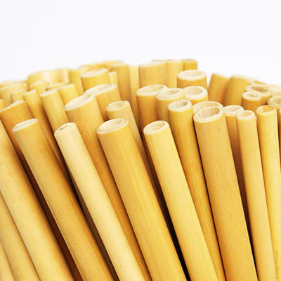 Tekrardan kullanılabilir doğal bambu 19cm Kahve kokteyli için tek kullanımlık bambu samanlar