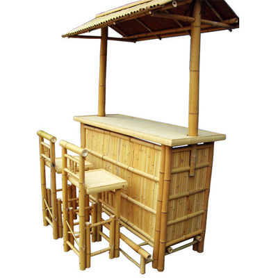 220x100*50 cm El Işi Doğal Bambu Tiki Bar Ticari Kullanım veya Ev Eğlencesi için Geleneksel Polinezya Tarzı Açık Hava Servis İstasyonu
