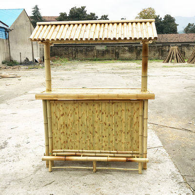 220x100*50 cm El Işi Doğal Bambu Tiki Bar Ticari Kullanım veya Ev Eğlencesi için Geleneksel Polinezya Tarzı Açık Hava Servis İstasyonu
