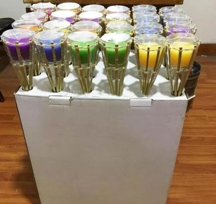 Doldurulabilir Yedek Metal Yağ Teneke Kutulu Açık Parti Doğal Bambu Meşalesi