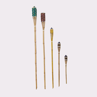 Dışarıda Doğal Bambu Tiki Fener Yard Dekorasyon Bahçe Oyuncağı Çocuklar İçin Renkli