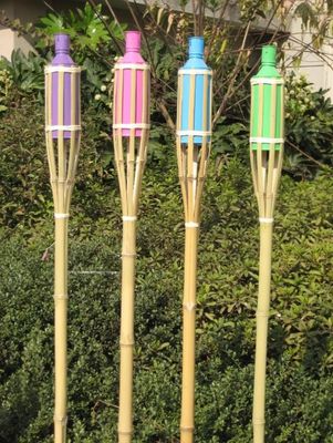 115cm Natural Bamboo Torch Colorful For Outside Luau Party Festival Celebration