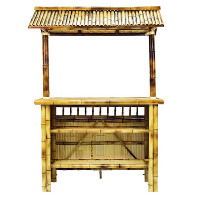 220x100*50 cm El Işi Doğal Bambu Tiki Bar Ticari Kullanım veya Ev Eğlencesi için Geleneksel Polinezya Tarzı Açık Hava Servis İstasyonu