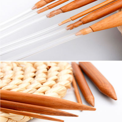 Karbonize Doğal Bambu Dairesel örgü iğneleri 60cm Şeffaf Tüp El Sanatı için