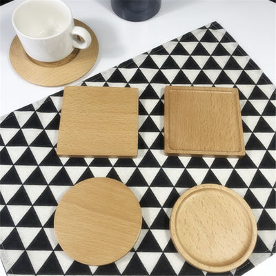 Ev Cafe İçme Mat için Yuvarlak Boş Bambu Bardak Su Geçirmez Coaster Mat