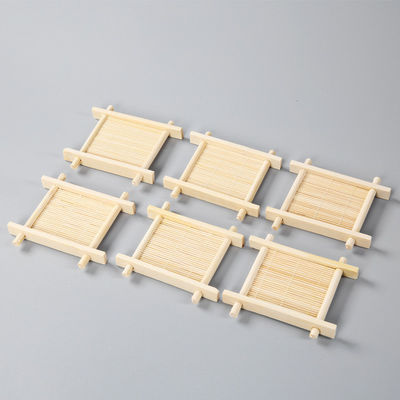 Light Weight Natural Bamboo Coasters Blank Customized Laser Pattern Logo For Cups
