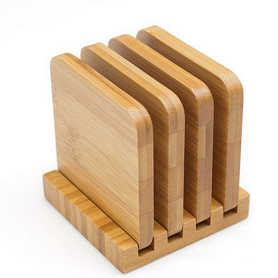Waterproof Carbonized Blank Bamboo Coasters Anti Scratch Table Mat For Glass Cup