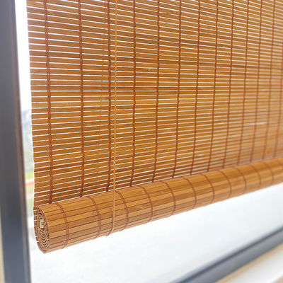 1.5m 2m Su Geçirmez Bambu Çıta Roll Up Jaluzi Güneş Geçirmez Dokuma Roma Bambu Jaluzi