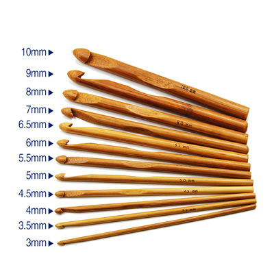 Needles Bamboo Single Head Sewing Tools Handle Crochet Hook Carbonized Knitting