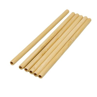 Natural Bamboo Raw Material Organic Fiber Straw With Cleaner 19cm