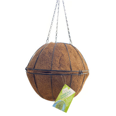 Metal Frame Bamboo Coco Liner Flower Pots Outdoor Garden 27cm Diameter