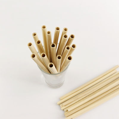 Natural Bamboo Raw Material Organic Fiber Straw With Cleaner 19cm