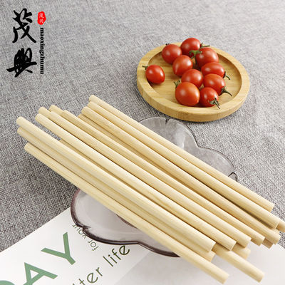 Natural Bamboo Raw Material Organic Fiber Straw With Cleaner 19cm