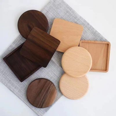 Coffee Tray Bamboo Wood Mat Dressed Natural Whisky Coaster For Drink