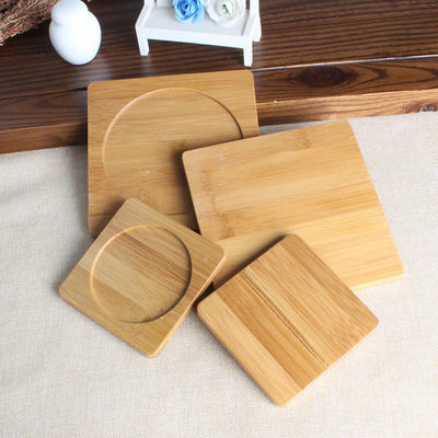 Coffee Tray Bamboo Wood Mat Dressed Natural Whisky Coaster For Drink