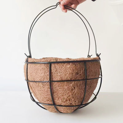 Garden Decoration Metal Hanging Planter Basket With Coco Coir Coco Liner