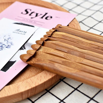 Carbonized Knitting Needles Bamboo Raw Material Single Point Bamboo Crochet Hook
