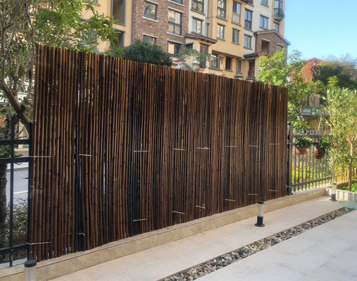 Bahçe Arka Bahçe Sınırı İçin 150cm Doğa Renkli Dekoratif Bambu Çit