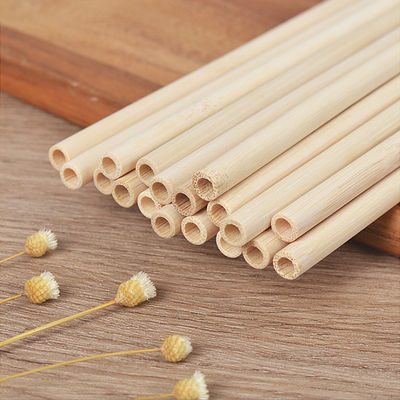 Tekrardan kullanılabilir doğal bambu 19cm Kahve kokteyli için tek kullanımlık bambu samanlar