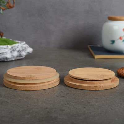 Leak Proof Customized Bamboo Lids For Wide Mouth Candle Jars Storage