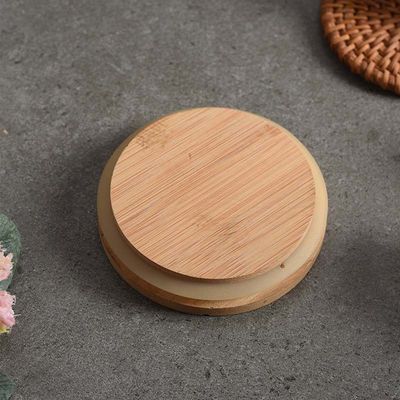 Leak Proof Customized Bamboo Lids For Wide Mouth Candle Jars Storage