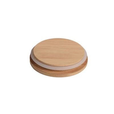8.5cm Bambu Kapaklı Renkli Silikon Yüzük Boyutu ile Sızdırmaz Mum Kavanozları Özelleştirilmiş