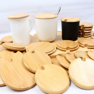 Silikon Halkası Bambu Kavanoz Kapağı Depolama Kavanozu Mum Kavanozu Bambu Hava geçirmez Kapaklar