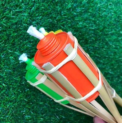 Dışarıda Doğal Bambu Tiki Fener Yard Dekorasyon Bahçe Oyuncağı Çocuklar İçin Renkli