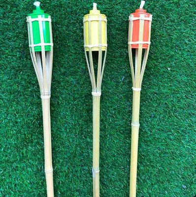 Dışarıda Doğal Bambu Tiki Fener Yard Dekorasyon Bahçe Oyuncağı Çocuklar İçin Renkli