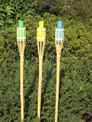 Dışarıda Doğal Bambu Tiki Fener Yard Dekorasyon Bahçe Oyuncağı Çocuklar İçin Renkli