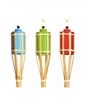 115cm Natural Bamboo Torch Colorful For Outside Luau Party Festival Celebration