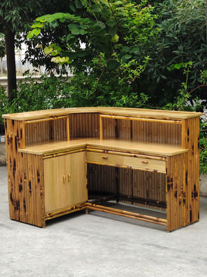 Tropical Cabana Party Outdoor Tiki Bar Bamboo Beach Tiki Bar With Stools Counters