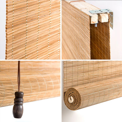 1.8m Bambu Rol Yıldızları Ev Dekorasyonu Pencere Bambu Yuvarlak Roma Güneş Perdeleri