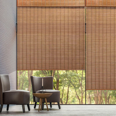 Light Filtering Handmade Bamboo Roll Up Shades Windows Bamboo Roller Curtain Protecting Privacy