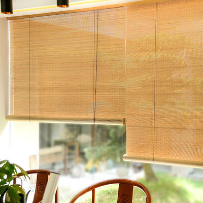 Light Filtering Handmade Bamboo Roll Up Shades Windows Bamboo Roller Curtain Protecting Privacy