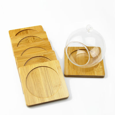 6 Pieces Set Blank Bamboo Coasters Waterproof Light Weight Hot Cold Drinking Mat