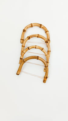 Round And Half Round Bamboo Bag Handle With Bamboo Root For Lady's Handbag