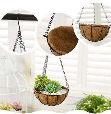 Coconut Coir Hanging Planter Basket With Hanger Natural Eco-Friendly Plant Pot For Indoor Outdoor Garden