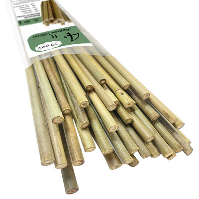 Bahçe Çubukları, 18 inç doğal bambu bitki çubukları, bükülmüş bağlarla bitki destek çubukları, domates, fasulye, çiçek, kaplı bitkiler, iç ve dış tırmanma bitkileri için bambu çubukları