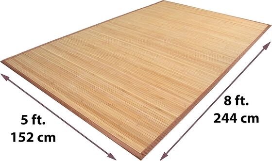 Handcrafted Bamboo Floor Mat with Durable Polyester Mix and Flat Woven Design for Living Room and Entryway